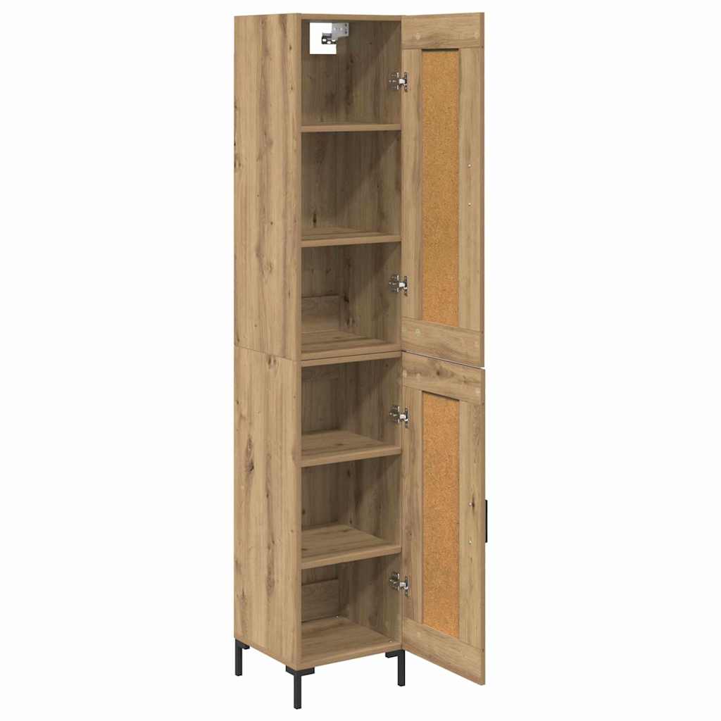 Highboard Artisan Eiken 34,5 x 34 x 180 cm Bewerkt hout is nu te koop bij PeponiXL, paradijselijk wonen!