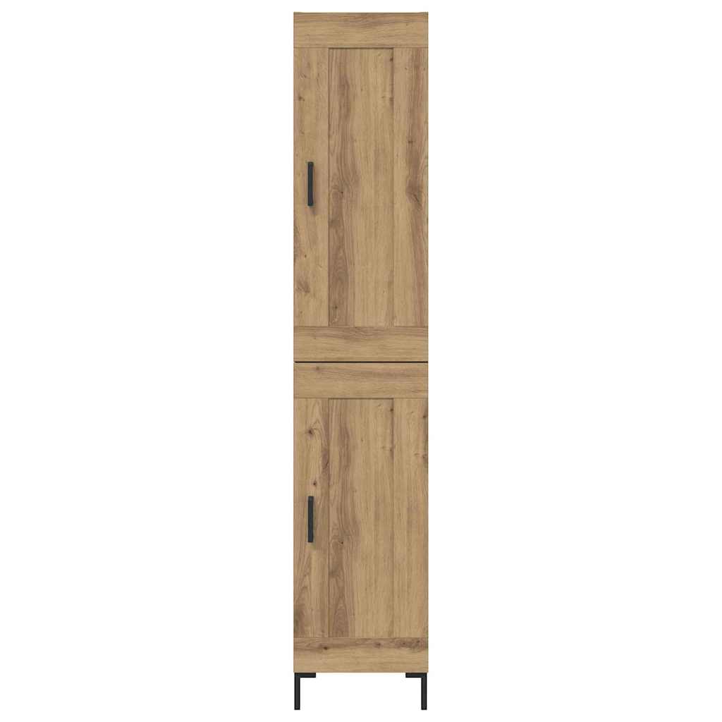 Highboard Artisan Eiken 34,5 x 34 x 180 cm Bewerkt hout is nu te koop bij PeponiXL, paradijselijk wonen!