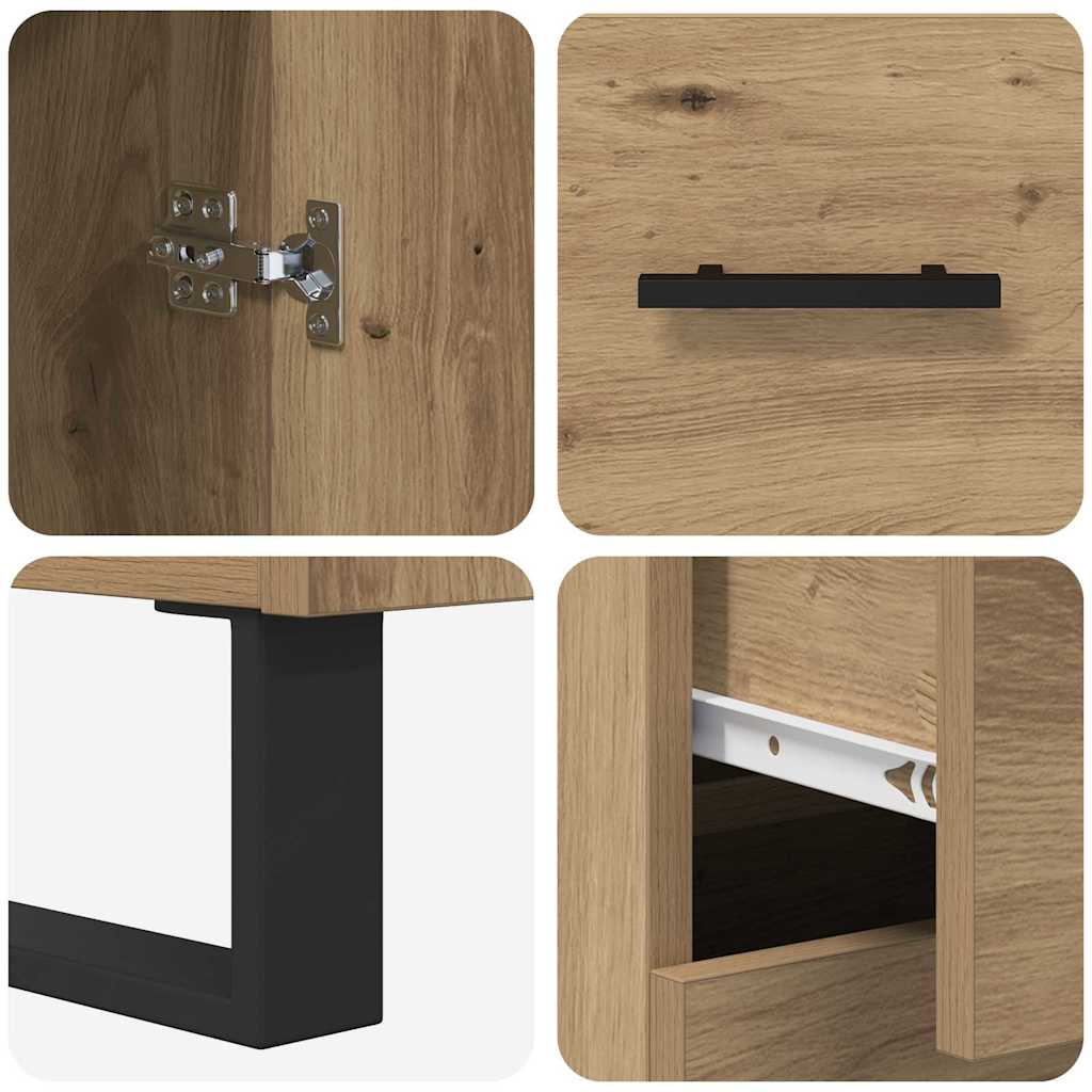 Hoge kast met lade 2 pcs Artisan Eiken 69,5 x 34 x 180 cm is nu te koop bij PeponiXL, paradijselijk wonen!
