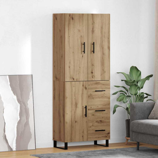Hoge kast met lade 2 pcs Artisan Eiken 69,5 x 34 x 180 cm is nu te koop bij PeponiXL, paradijselijk wonen!