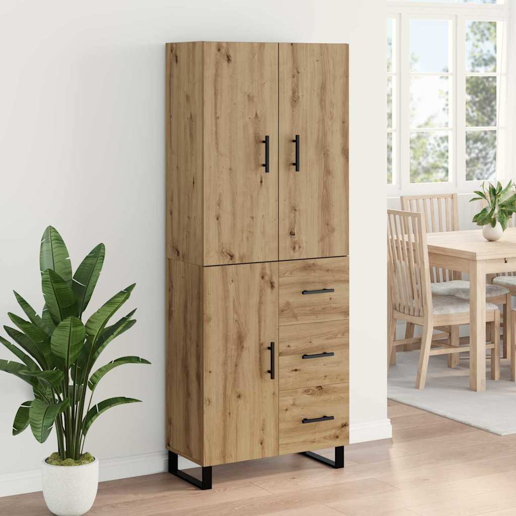 Hoge kast met lade 2 pcs Artisan Eiken 69,5 x 34 x 180 cm is nu te koop bij PeponiXL, paradijselijk wonen!