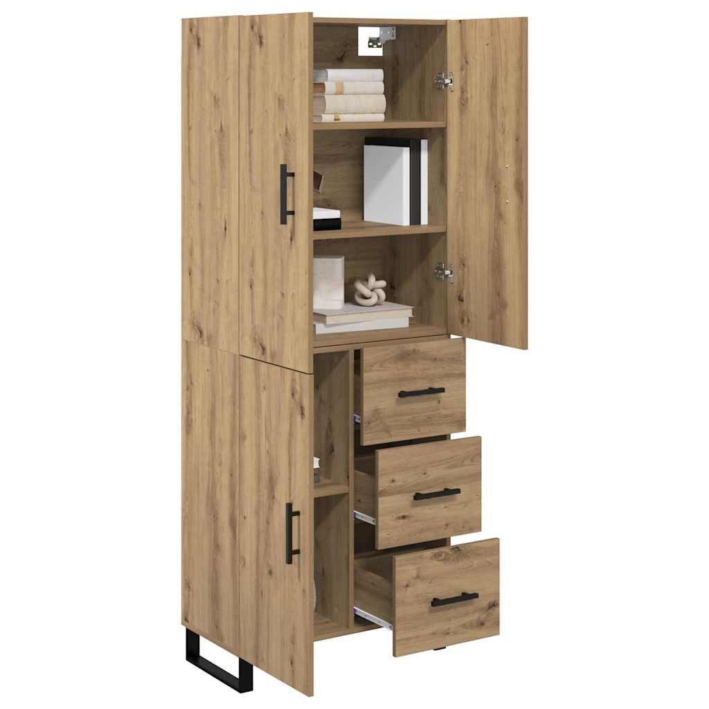 Hoge kast met lade 2 pcs Artisan Eiken 69,5 x 34 x 180 cm is nu te koop bij PeponiXL, paradijselijk wonen!
