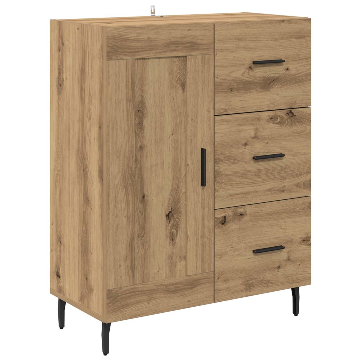 Hoge kast met lade 2 pcs Artisan Eiken Bewerkt hout is nu te koop bij PeponiXL, paradijselijk wonen!
