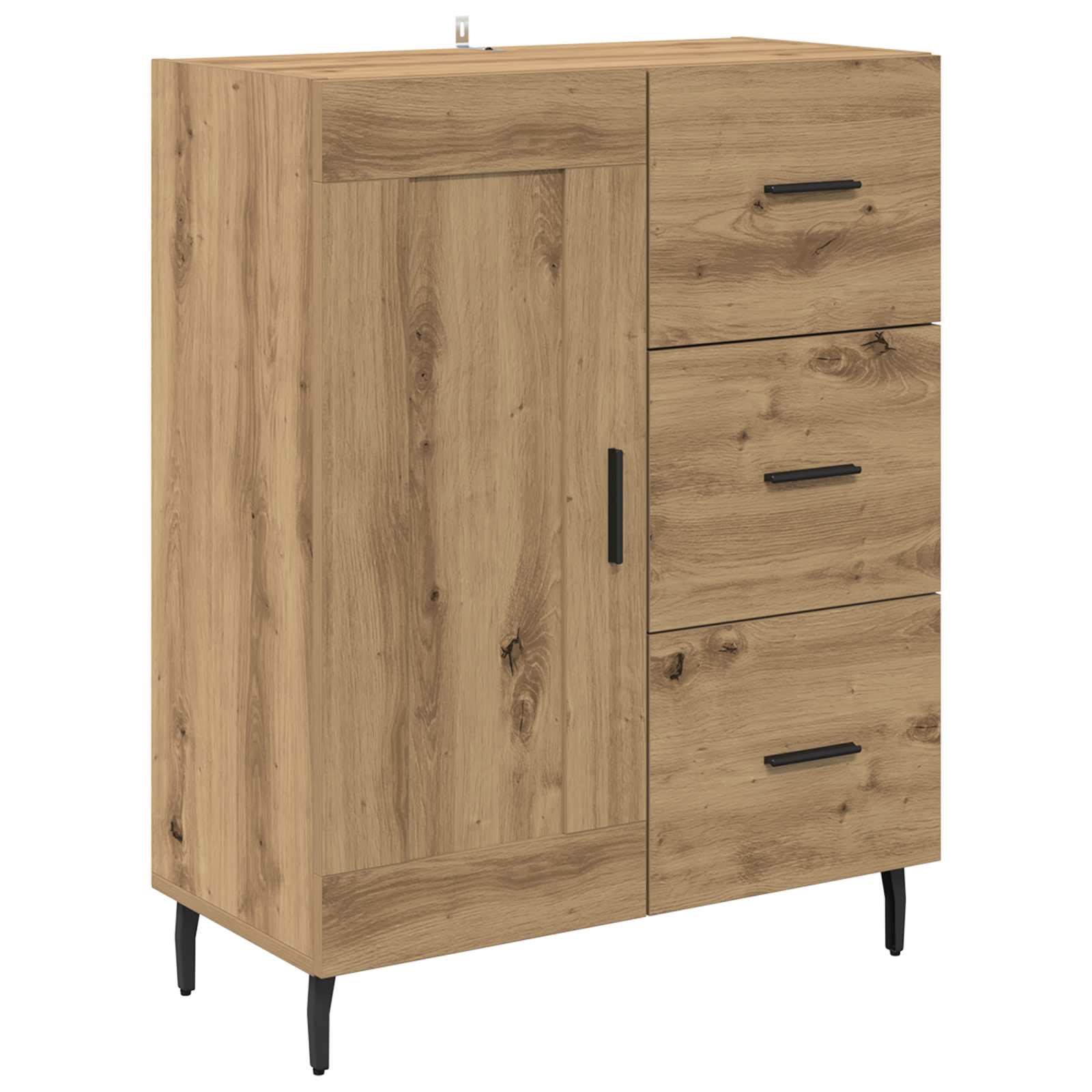 Hoge kast met lade 2 pcs Artisan Eiken Bewerkt hout is nu te koop bij PeponiXL, paradijselijk wonen!