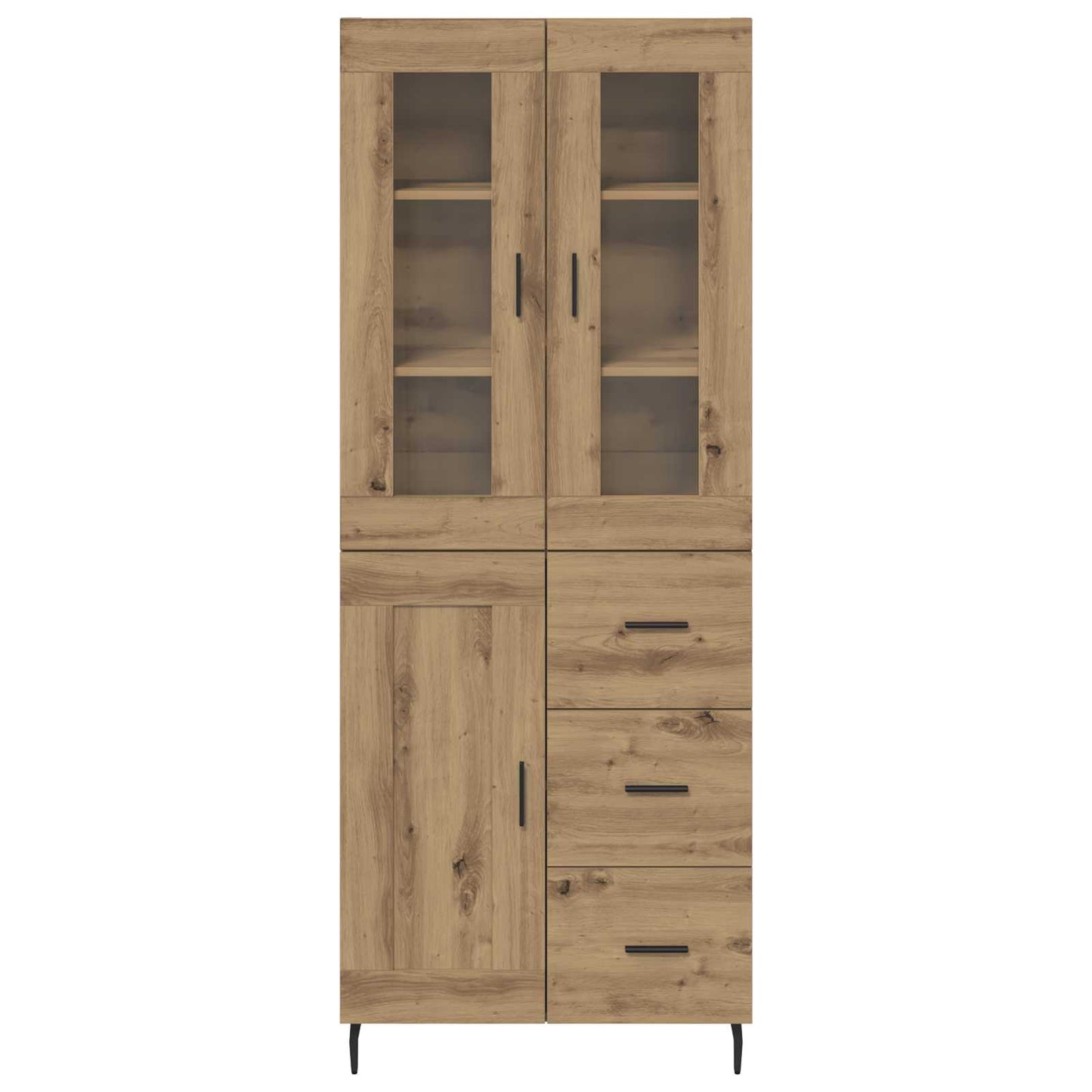 Hoge kast met lade 2 pcs Artisan Eiken Bewerkt hout is nu te koop bij PeponiXL, paradijselijk wonen!
