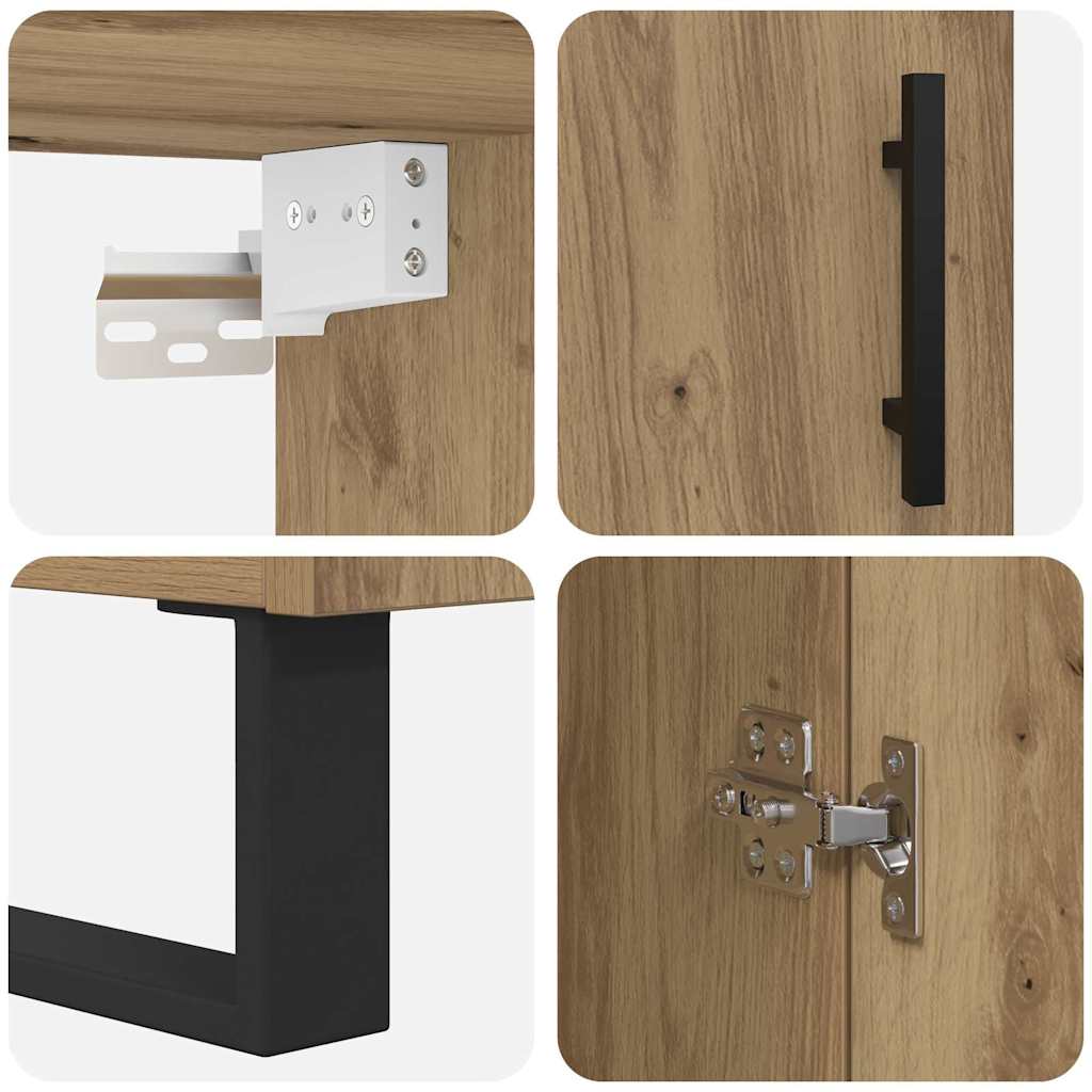 Hoge kast Artisan Eiken 69,5 x 34 x 180 cm Bewerkt hout is nu te koop bij PeponiXL, paradijselijk wonen!