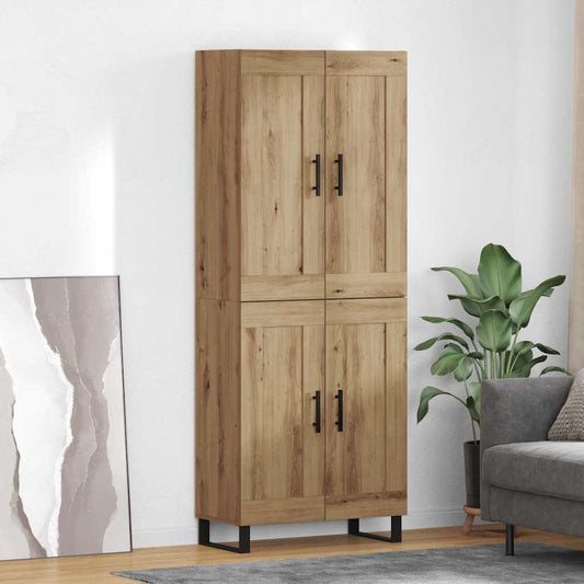 Hoge kast Artisan Eiken 69,5 x 34 x 180 cm Bewerkt hout is nu te koop bij PeponiXL, paradijselijk wonen!