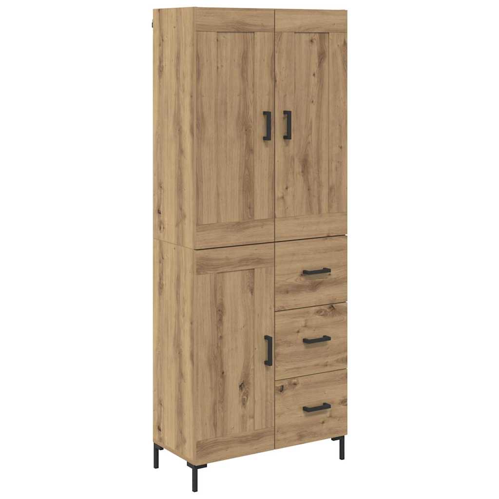 Hoge kast met lade 2 pcs Artisan Eiken Bewerkt hout is nu te koop bij PeponiXL, paradijselijk wonen!