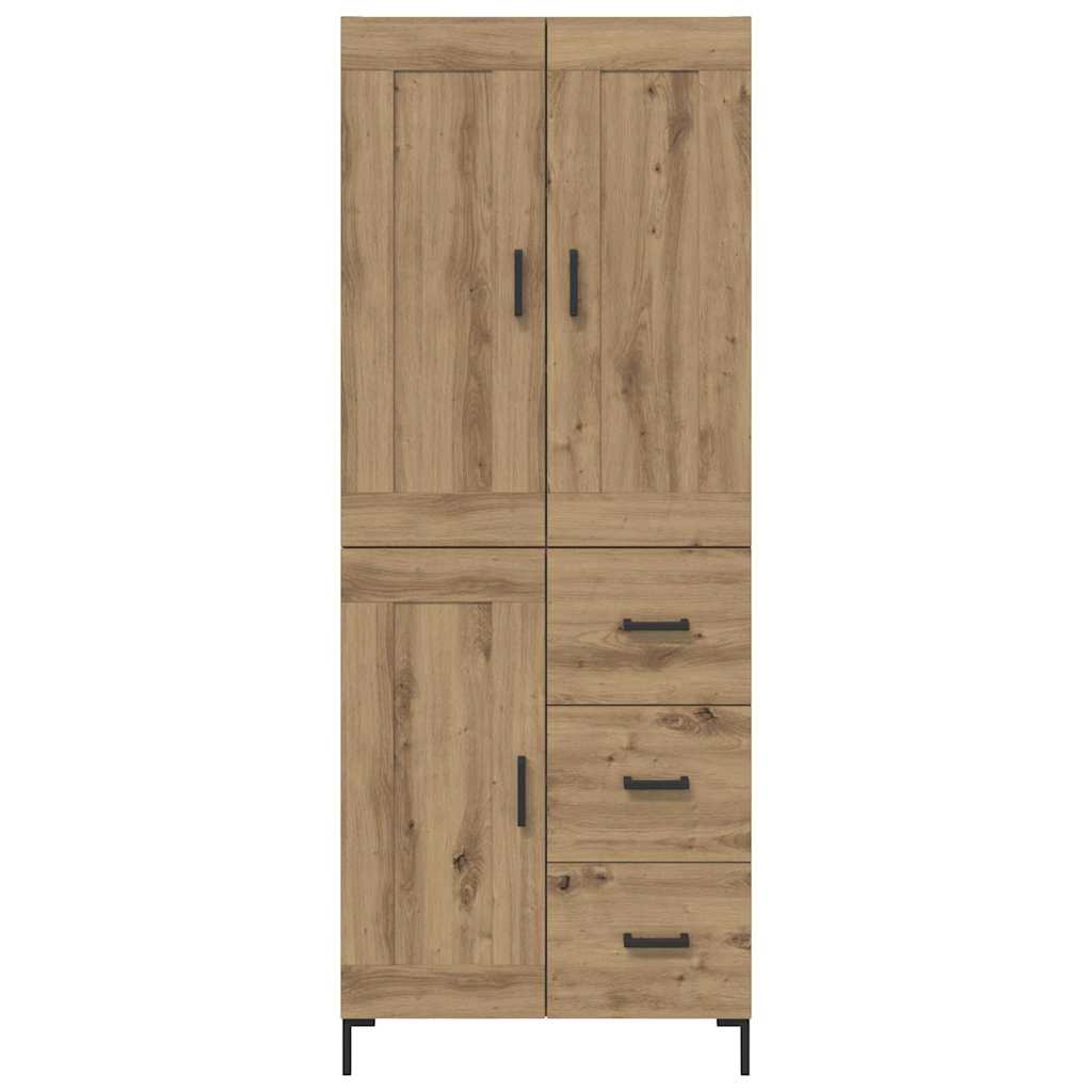 Hoge kast met lade 2 pcs Artisan Eiken Bewerkt hout is nu te koop bij PeponiXL, paradijselijk wonen!