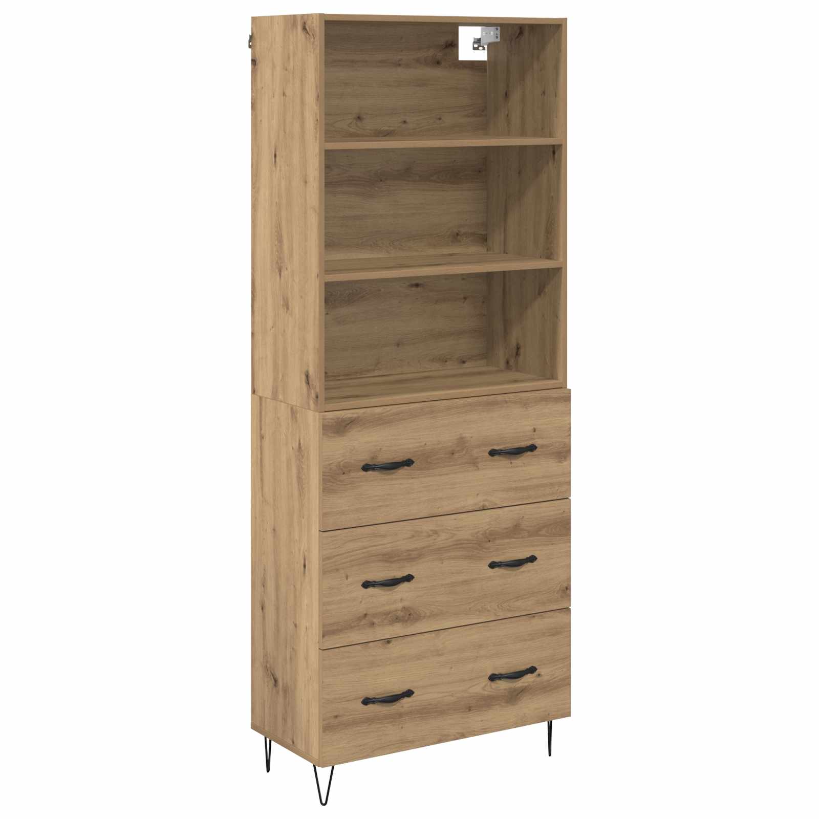 Hoge kast met lade 2 pcs Artisan Eiken Bewerkt hout is nu te koop bij PeponiXL, paradijselijk wonen!