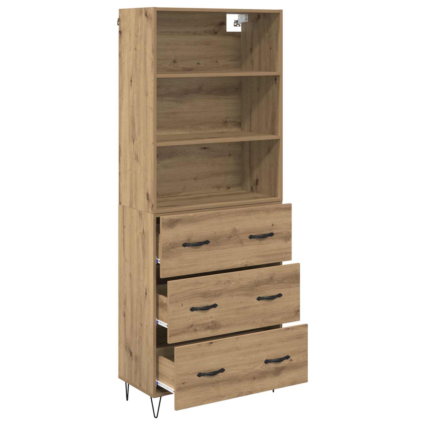 Hoge kast met lade 2 pcs Artisan Eiken Bewerkt hout is nu te koop bij PeponiXL, paradijselijk wonen!