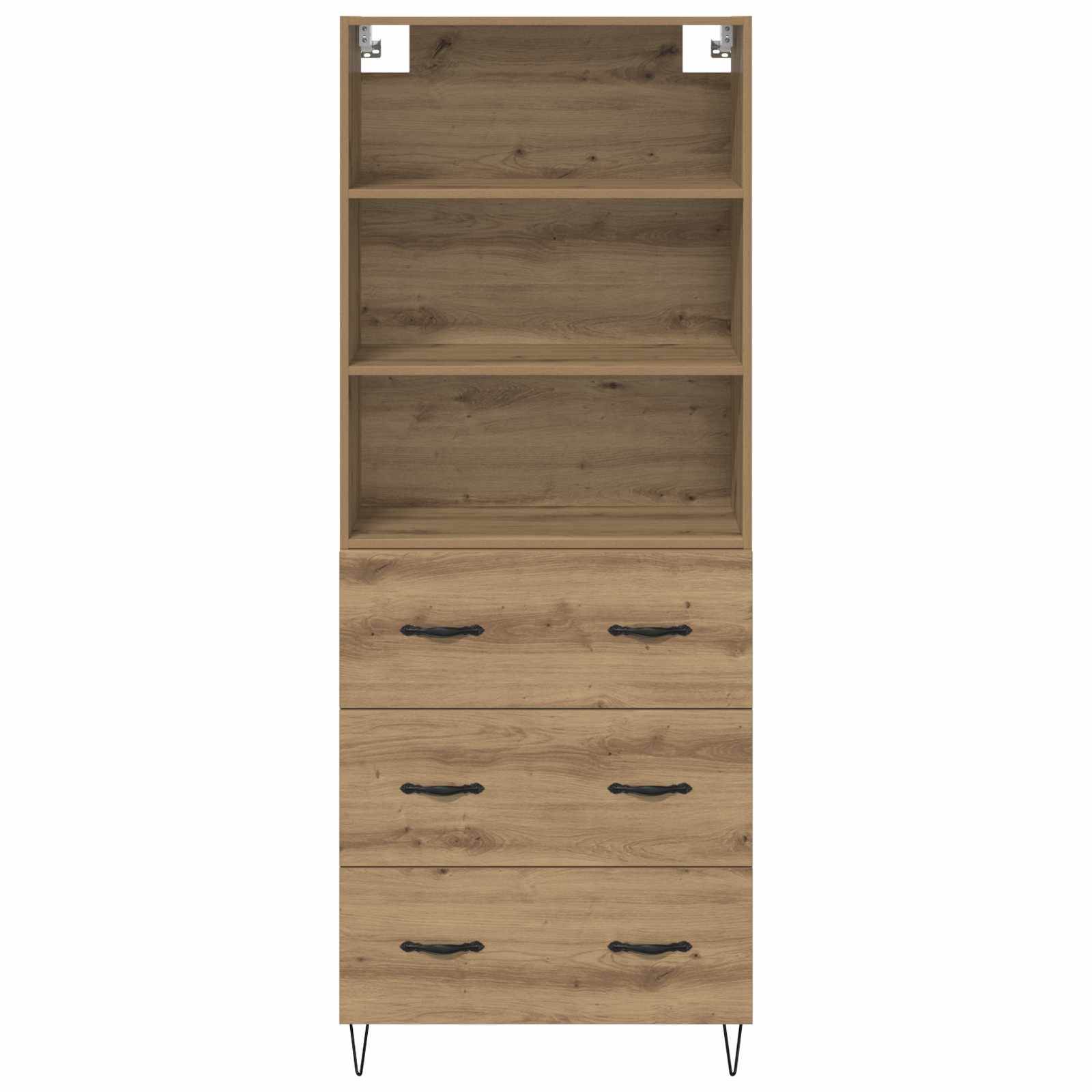 Hoge kast met lade 2 pcs Artisan Eiken Bewerkt hout is nu te koop bij PeponiXL, paradijselijk wonen!