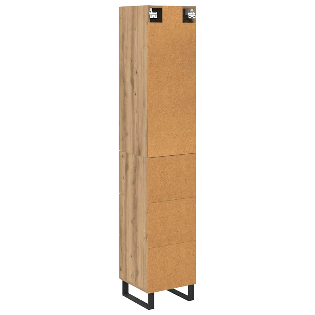 Highboard Artisan Eiken 34,5 x 34 x 180 cm Bewerkt hout is nu te koop bij PeponiXL, paradijselijk wonen!