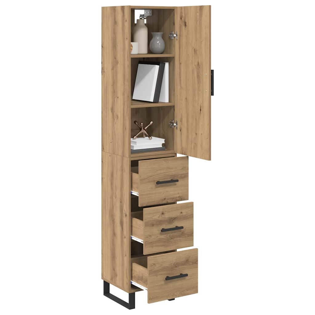 Highboard Artisan Eiken 34,5 x 34 x 180 cm Bewerkt hout is nu te koop bij PeponiXL, paradijselijk wonen!