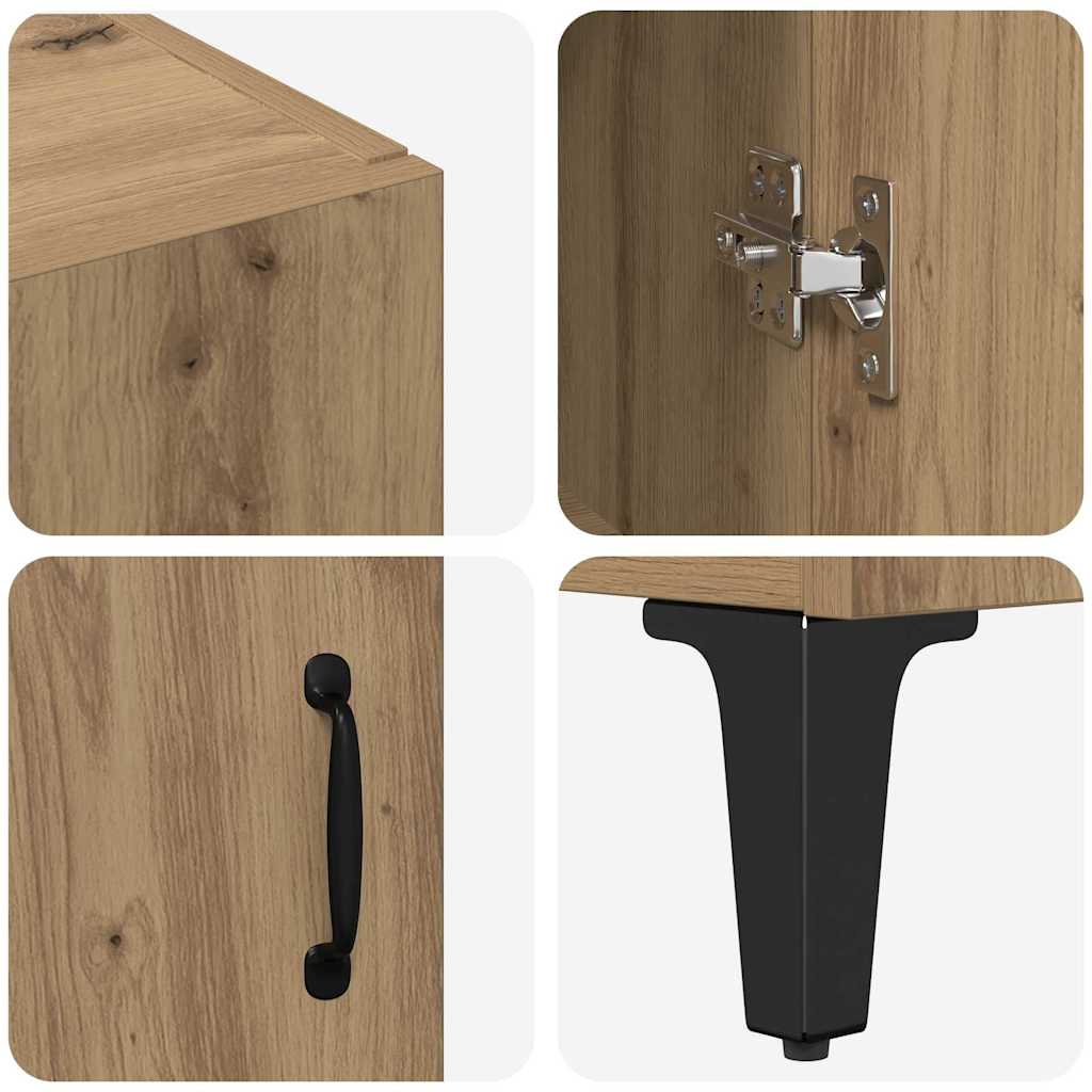Highboard Artisan Eiken 69,5 x 34 x 180 cm Bewerkt hout is nu te koop bij PeponiXL, paradijselijk wonen!
