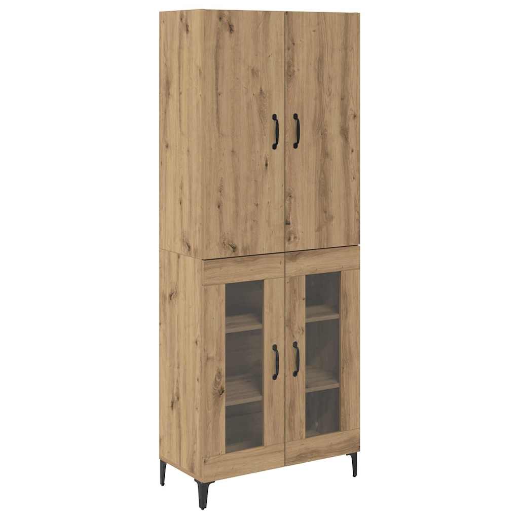 Highboard Artisan Eiken 69,5 x 34 x 180 cm Bewerkt hout is nu te koop bij PeponiXL, paradijselijk wonen!