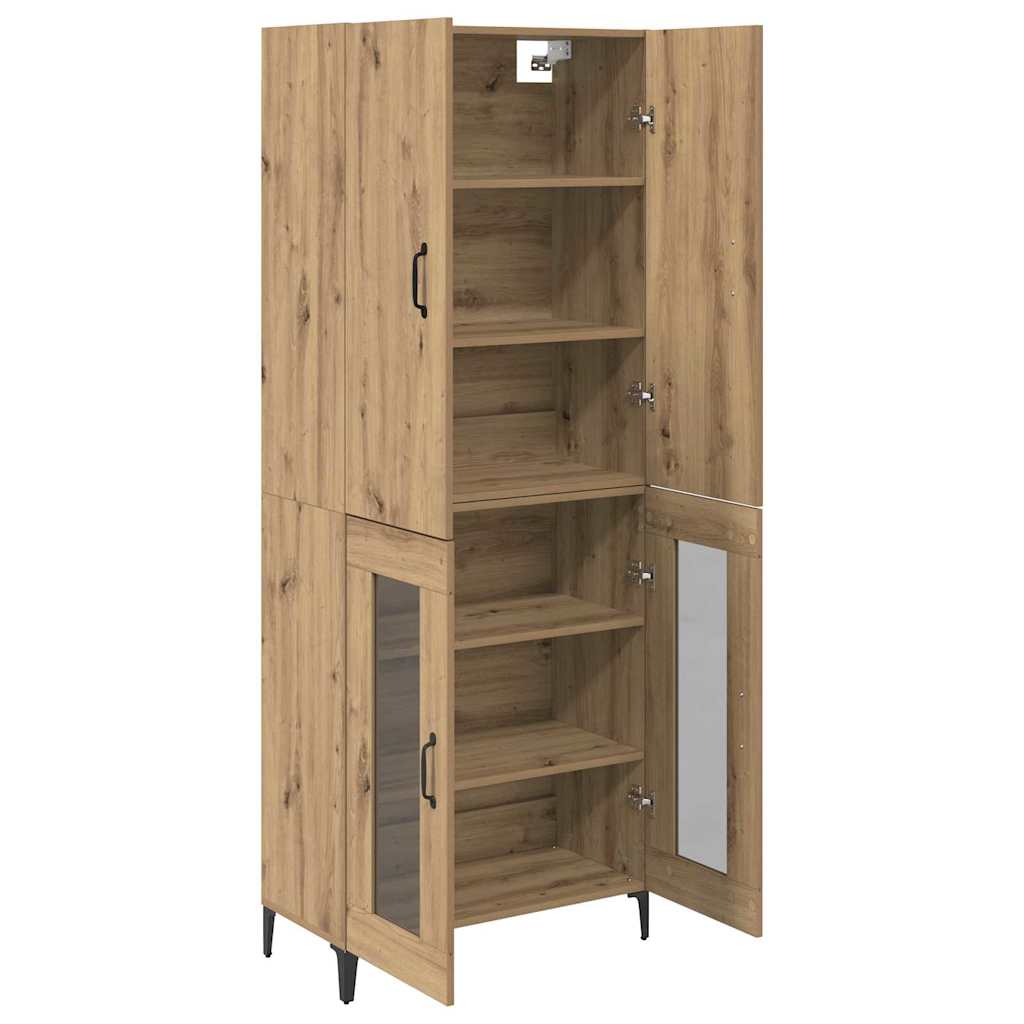 Highboard Artisan Eiken 69,5 x 34 x 180 cm Bewerkt hout is nu te koop bij PeponiXL, paradijselijk wonen!