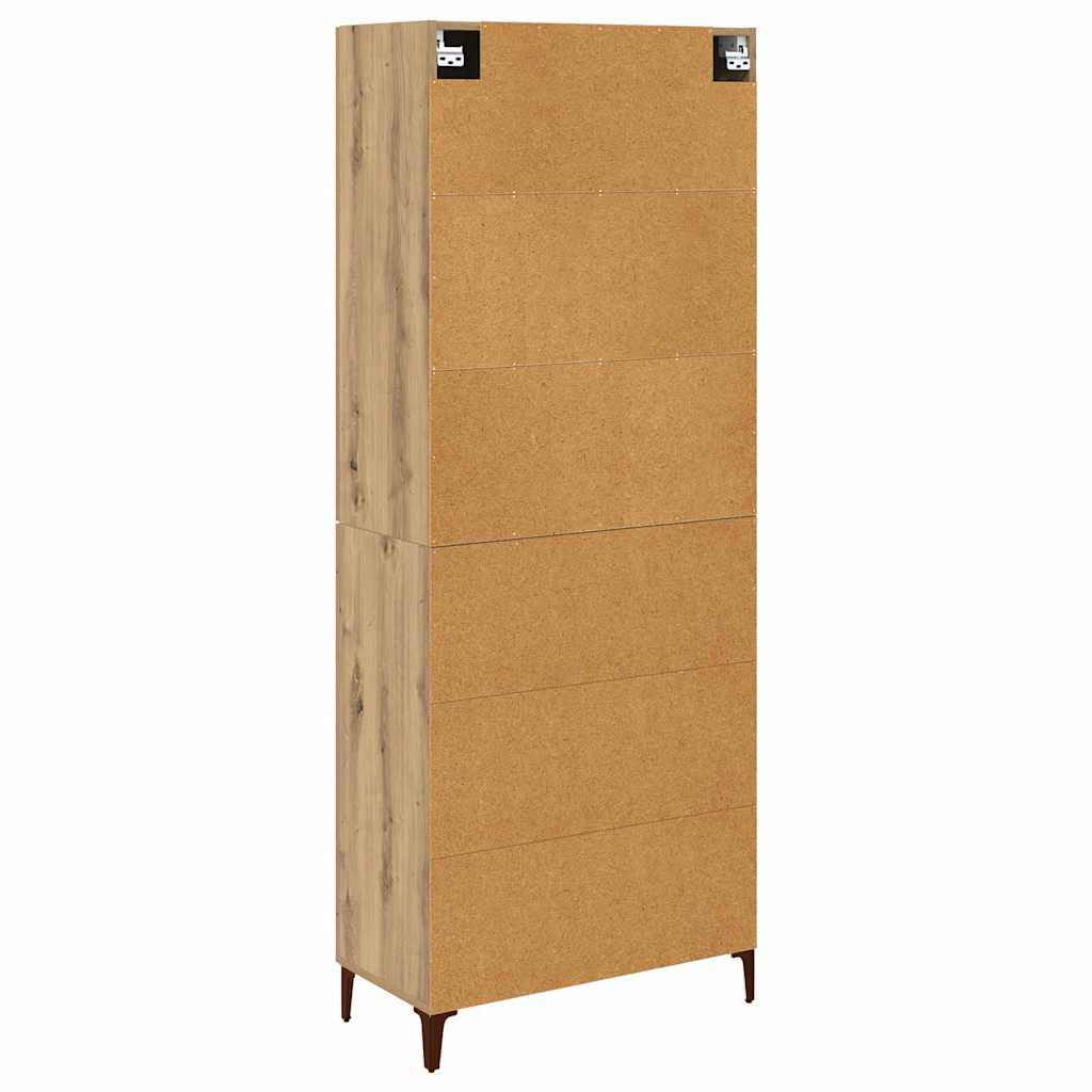Highboard Artisan Eiken 69,5 x 34 x 180 cm Bewerkt hout is nu te koop bij PeponiXL, paradijselijk wonen!