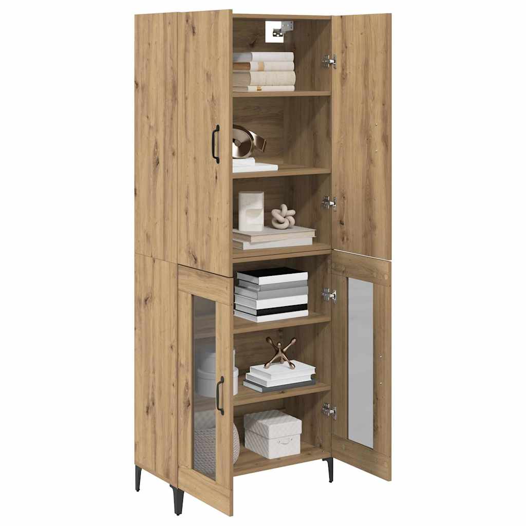 Highboard Artisan Eiken 69,5 x 34 x 180 cm Bewerkt hout is nu te koop bij PeponiXL, paradijselijk wonen!