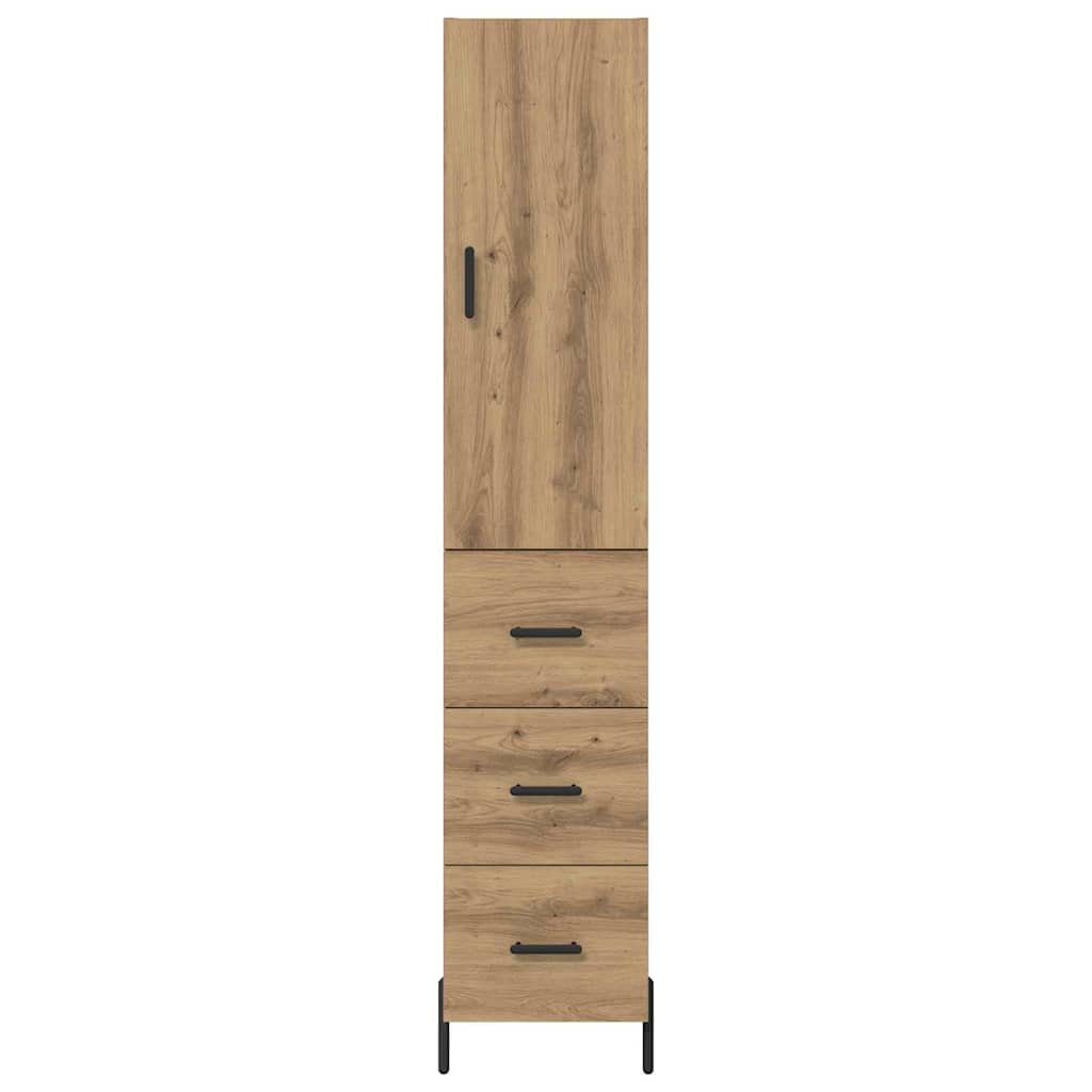 Highboard Artisan Eiken 34,5 x 34 x 180 cm Bewerkt hout is nu te koop bij PeponiXL, paradijselijk wonen!
