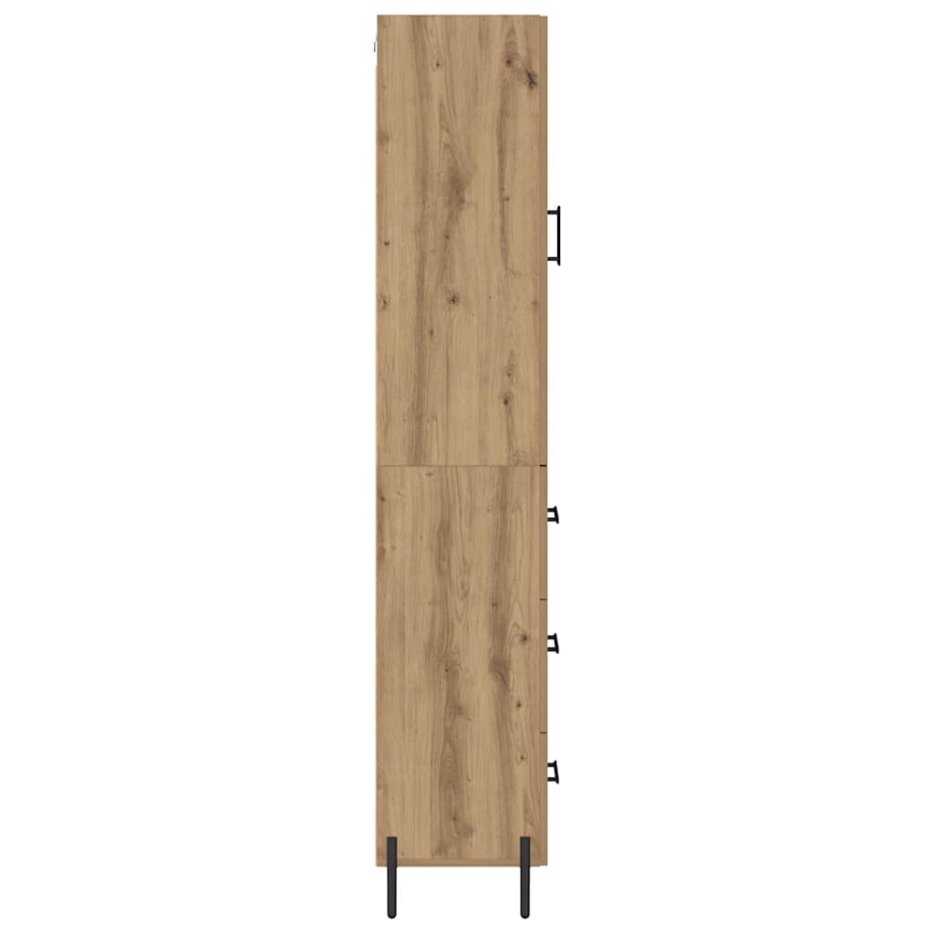 Highboard Artisan Eiken 34,5 x 34 x 180 cm Bewerkt hout is nu te koop bij PeponiXL, paradijselijk wonen!