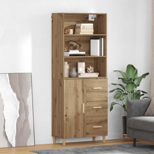 Hoge kast Artisan Eiken 69,5 x 32,5 x 180 cm Bewerkt hout is nu te koop bij PeponiXL, paradijselijk wonen!