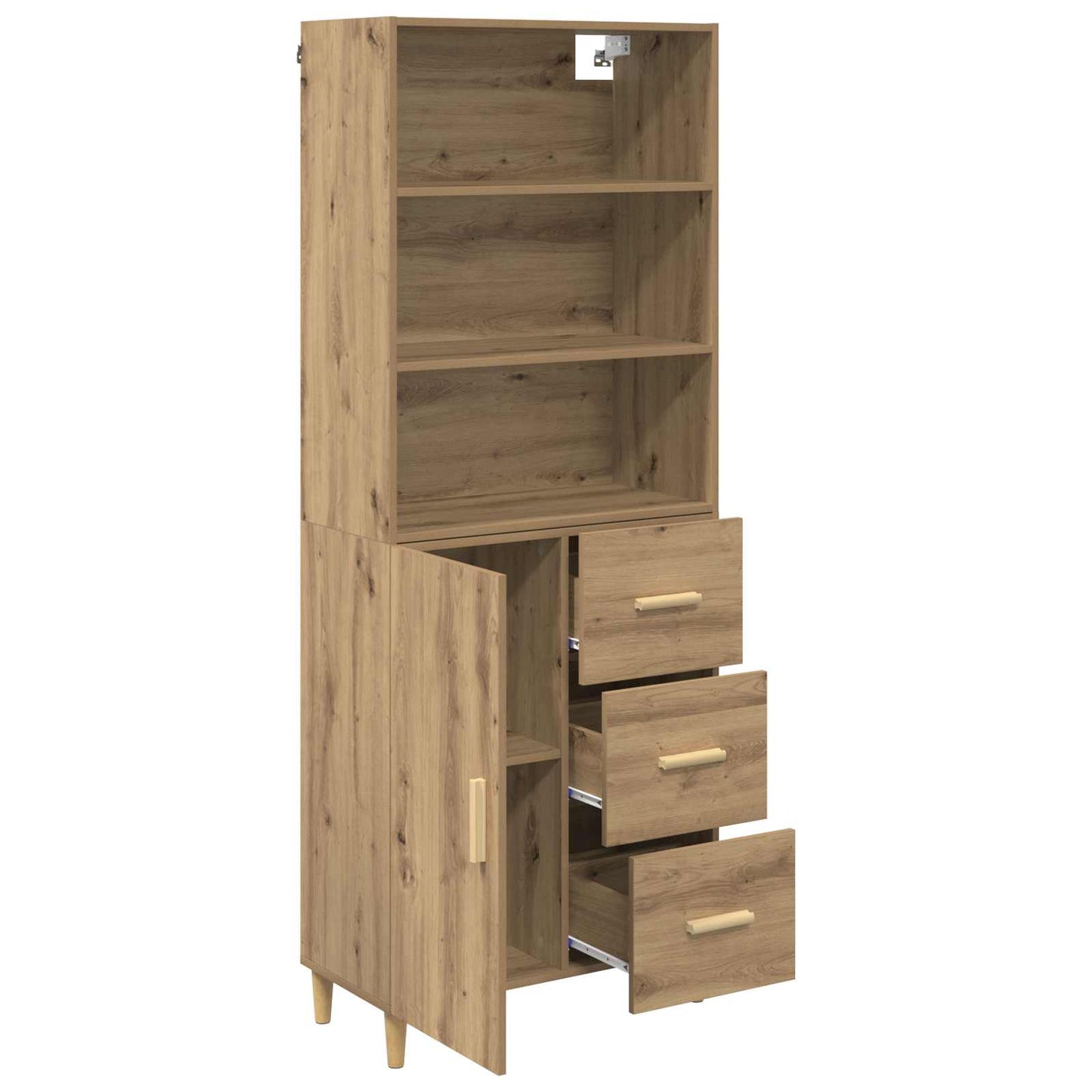 Hoge kast Artisan Eiken 69,5 x 32,5 x 180 cm Bewerkt hout is nu te koop bij PeponiXL, paradijselijk wonen!