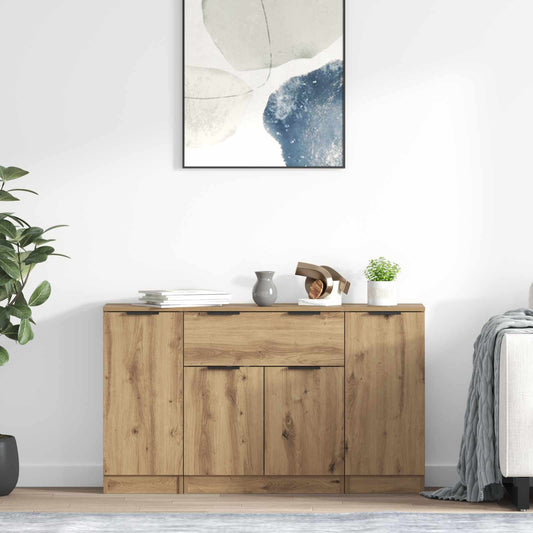 Dressoir met lade 3 pcs Artisan Eiken Bewerkt hout is nu te koop bij PeponiXL, paradijselijk wonen!
