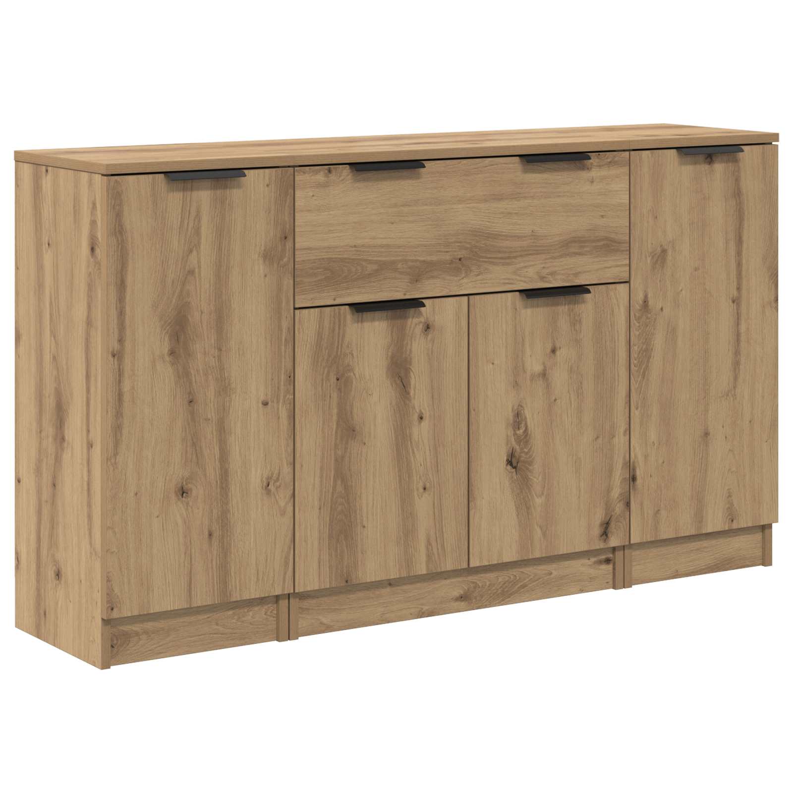Dressoir met lade 3 pcs Artisan Eiken Bewerkt hout is nu te koop bij PeponiXL, paradijselijk wonen!
