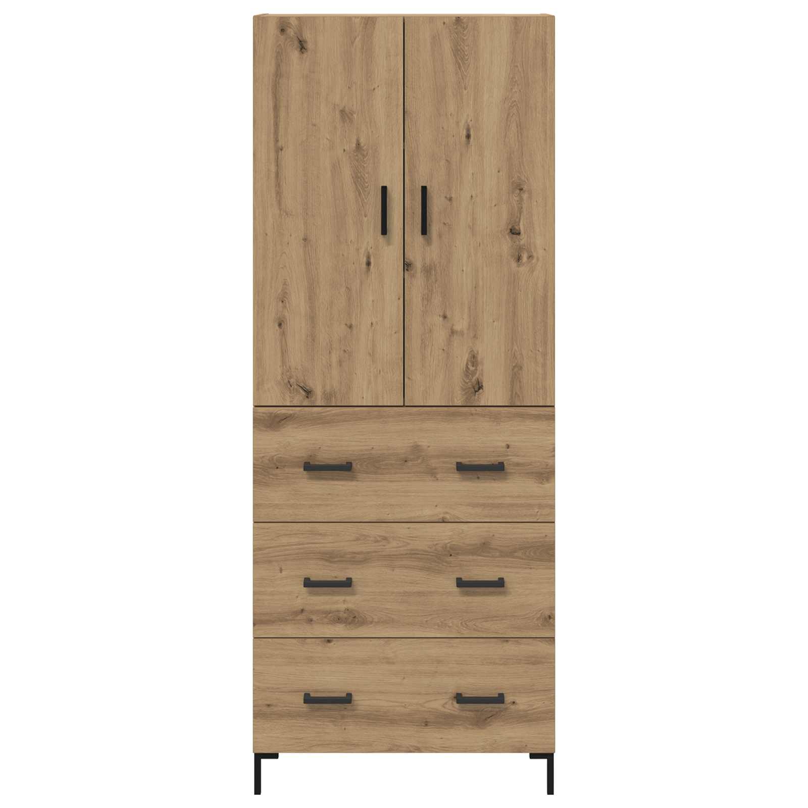 Highboard Artisan Eiken 69,5 x 34 x 180 cm Bewerkt hout is nu te koop bij PeponiXL, paradijselijk wonen!