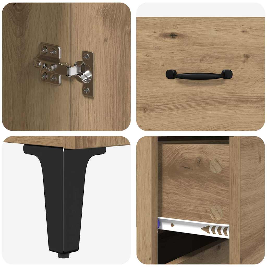 Hoge kast Artisan Eiken 69,5 x 34 x 180 cm Bewerkt hout is nu te koop bij PeponiXL, paradijselijk wonen!