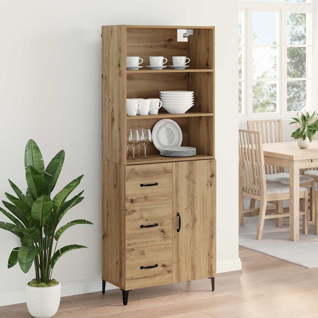 Hoge kast Artisan Eiken 69,5 x 34 x 180 cm Bewerkt hout is nu te koop bij PeponiXL, paradijselijk wonen!