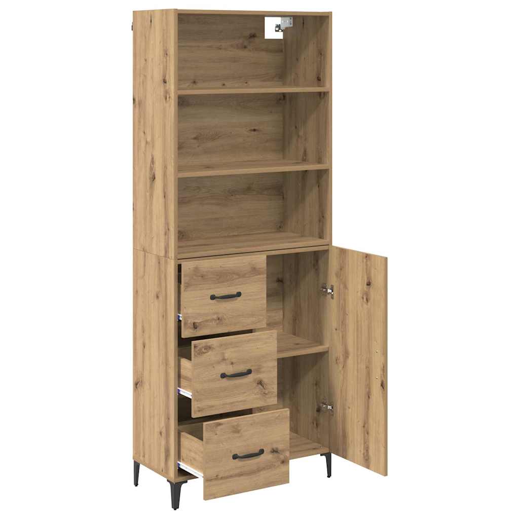 Hoge kast Artisan Eiken 69,5 x 34 x 180 cm Bewerkt hout is nu te koop bij PeponiXL, paradijselijk wonen!