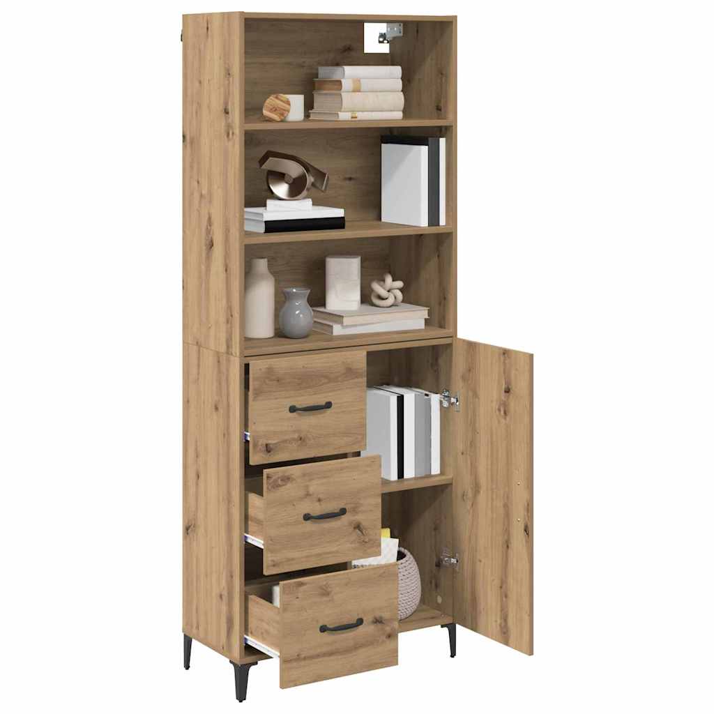 Hoge kast Artisan Eiken 69,5 x 34 x 180 cm Bewerkt hout is nu te koop bij PeponiXL, paradijselijk wonen!