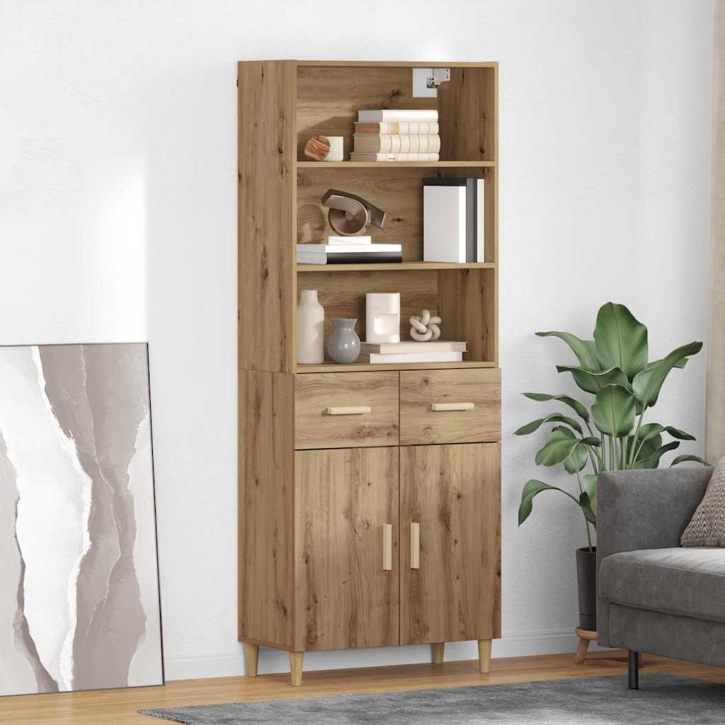 Hoge kast Artisan Eiken 69,5 x 34 x 180 cm Bewerkt hout is nu te koop bij PeponiXL, paradijselijk wonen!