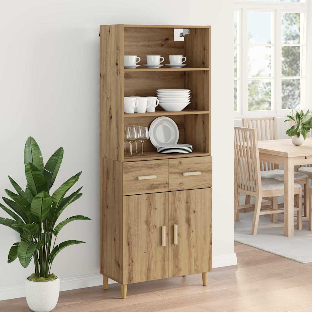 Hoge kast Artisan Eiken 69,5 x 34 x 180 cm Bewerkt hout is nu te koop bij PeponiXL, paradijselijk wonen!