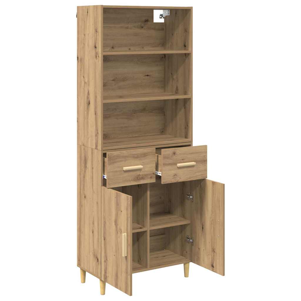 Hoge kast Artisan Eiken 69,5 x 34 x 180 cm Bewerkt hout is nu te koop bij PeponiXL, paradijselijk wonen!