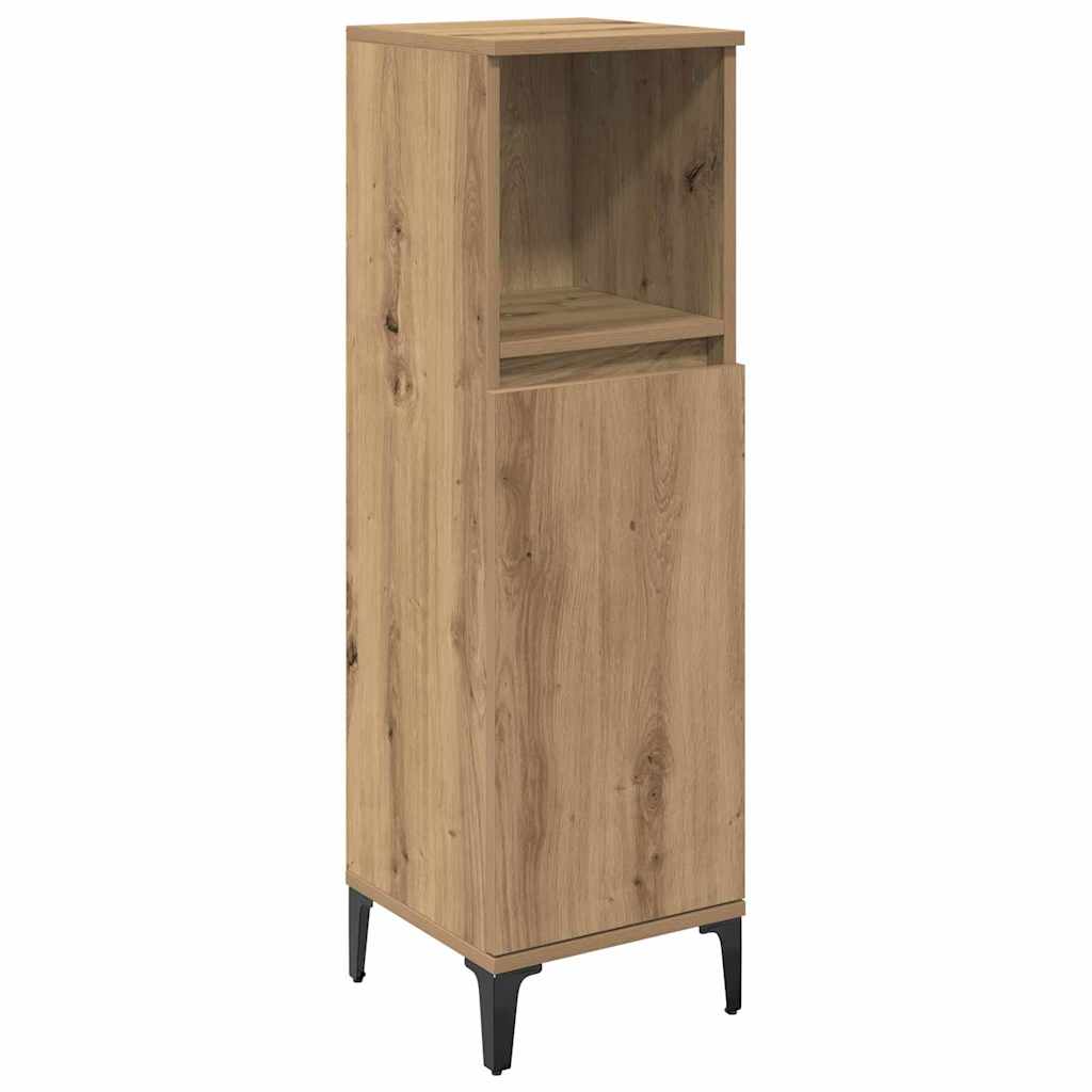 Badkamermeubelset met plank 3 pcs Artisan Eiken Bewerkt hout is nu te koop bij PeponiXL, paradijselijk wonen!