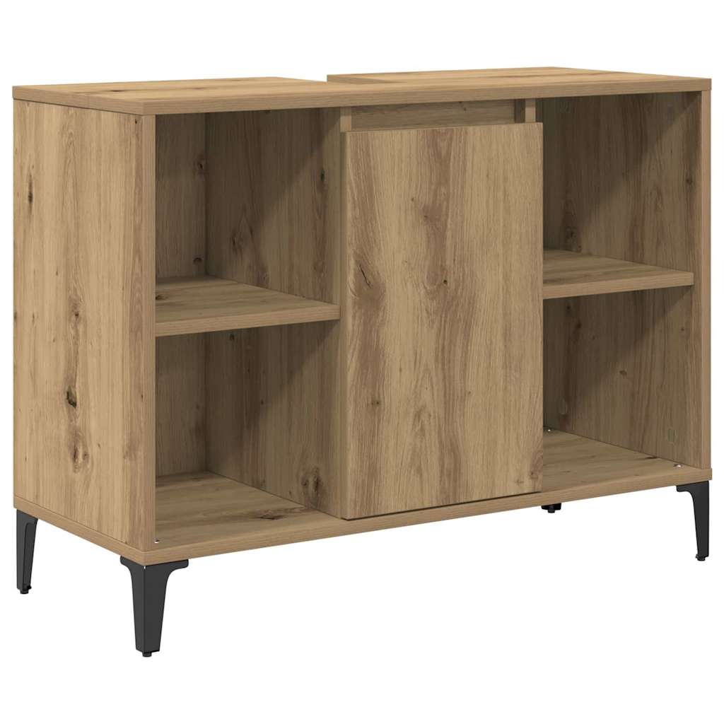 Badkamermeubelset met plank 3 pcs Artisan Eiken Bewerkt hout is nu te koop bij PeponiXL, paradijselijk wonen!