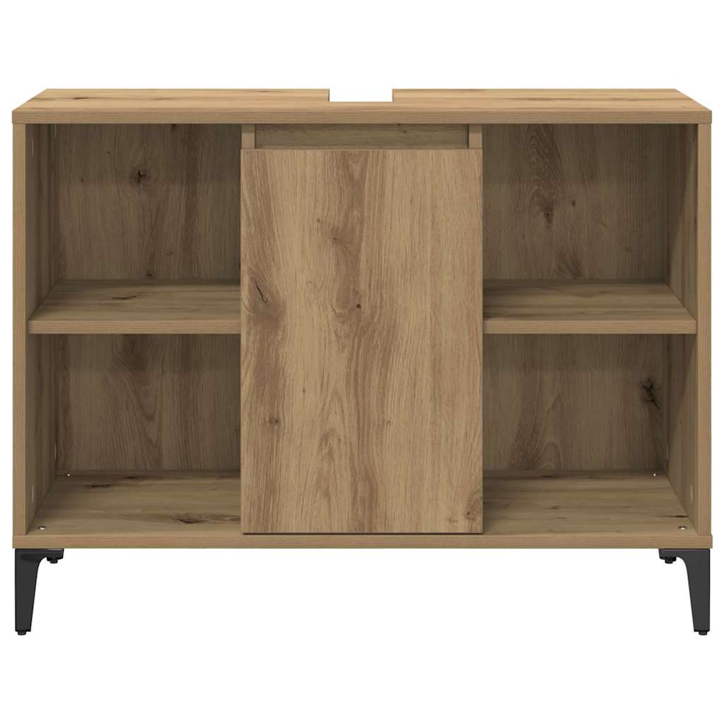 Badkamermeubelset met plank 3 pcs Artisan Eiken Bewerkt hout is nu te koop bij PeponiXL, paradijselijk wonen!