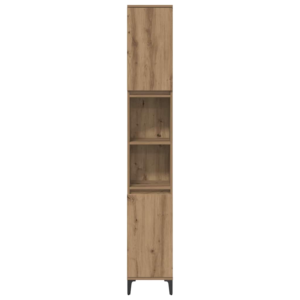 Badkamermeubelset met plank 3 pcs Artisan Eiken Bewerkt hout is nu te koop bij PeponiXL, paradijselijk wonen!