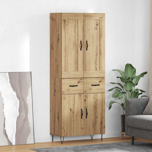 Hoge kast Artisan Eiken 69,5 x 34 x 180 cm Bewerkt hout is nu te koop bij PeponiXL, paradijselijk wonen!
