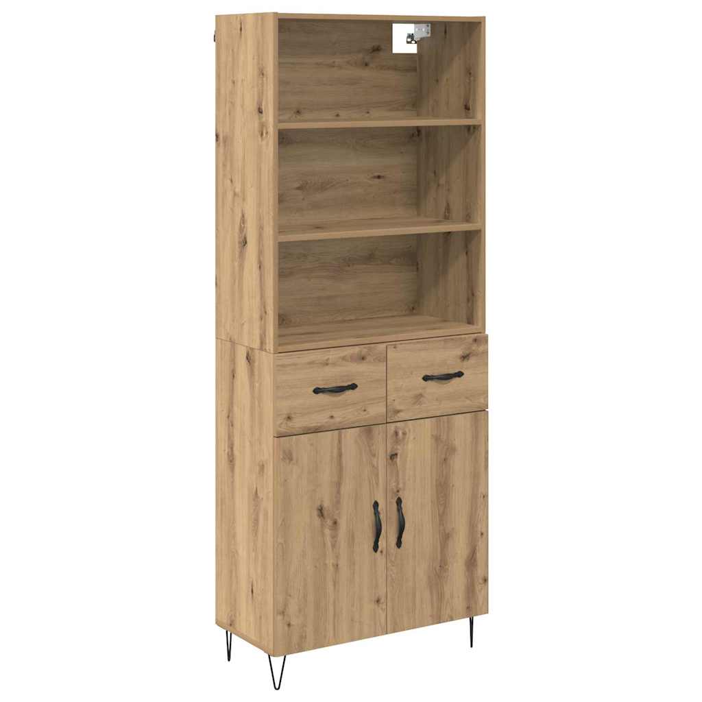 Hoge kast met lade 2 pcs Artisan Eiken Bewerkt hout is nu te koop bij PeponiXL, paradijselijk wonen!