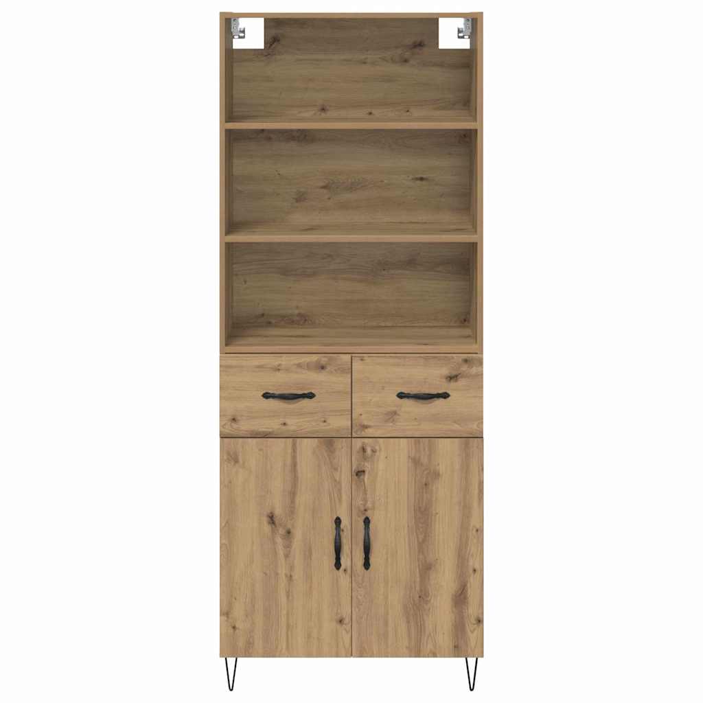 Hoge kast met lade 2 pcs Artisan Eiken Bewerkt hout is nu te koop bij PeponiXL, paradijselijk wonen!