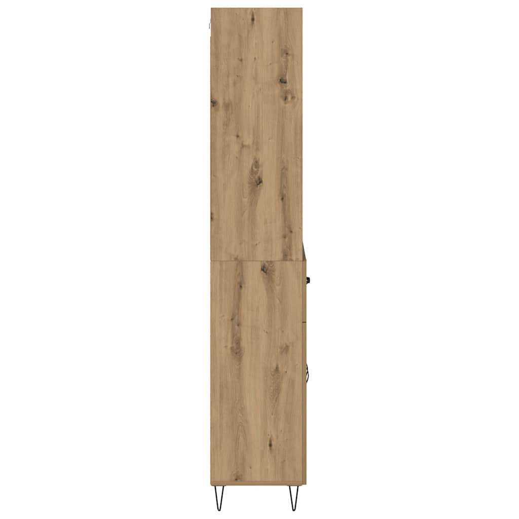 Hoge kast met lade 2 pcs Artisan Eiken Bewerkt hout is nu te koop bij PeponiXL, paradijselijk wonen!