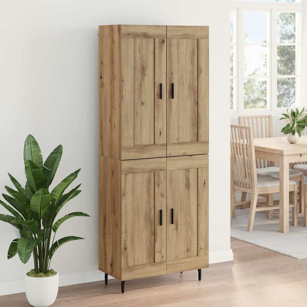 Hoge kast 2 pcs Artisan Eiken 69,5 x 34 x 180 cm Bewerkt hout is nu te koop bij PeponiXL, paradijselijk wonen!