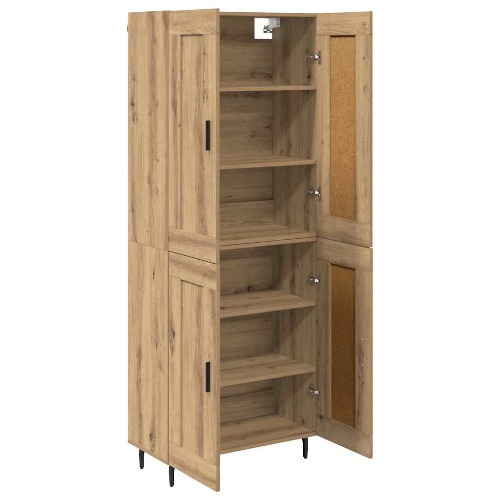 Hoge kast 2 pcs Artisan Eiken 69,5 x 34 x 180 cm Bewerkt hout is nu te koop bij PeponiXL, paradijselijk wonen!