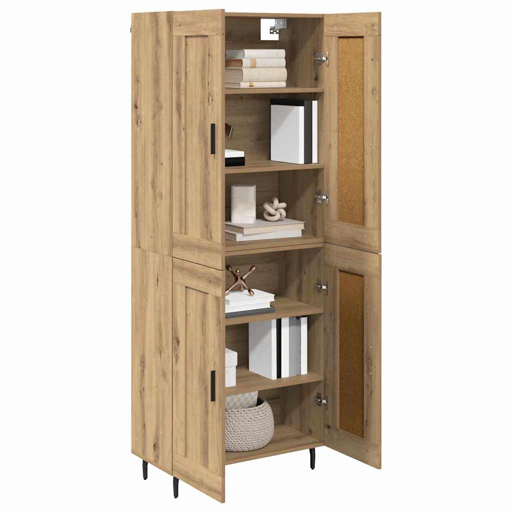 Hoge kast 2 pcs Artisan Eiken 69,5 x 34 x 180 cm Bewerkt hout is nu te koop bij PeponiXL, paradijselijk wonen!