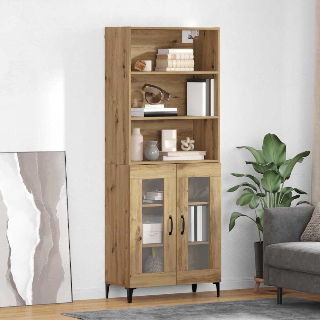 Hoge kast Artisan Eiken 69,5 x 34 x 180 cm Bewerkt hout is nu te koop bij PeponiXL, paradijselijk wonen!