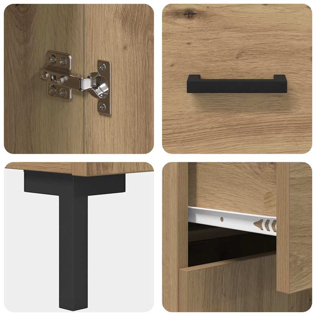 Hoge kast Artisan Eiken 69,5 x 34 x 180 cm Bewerkt hout is nu te koop bij PeponiXL, paradijselijk wonen!